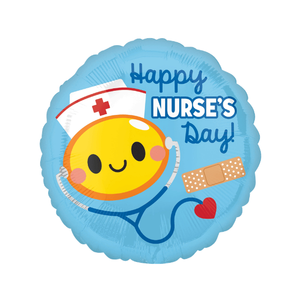 Happy nurses day round foil balloon 18inch_$3.99 happy nurse day foil balloon 18" - Image 1