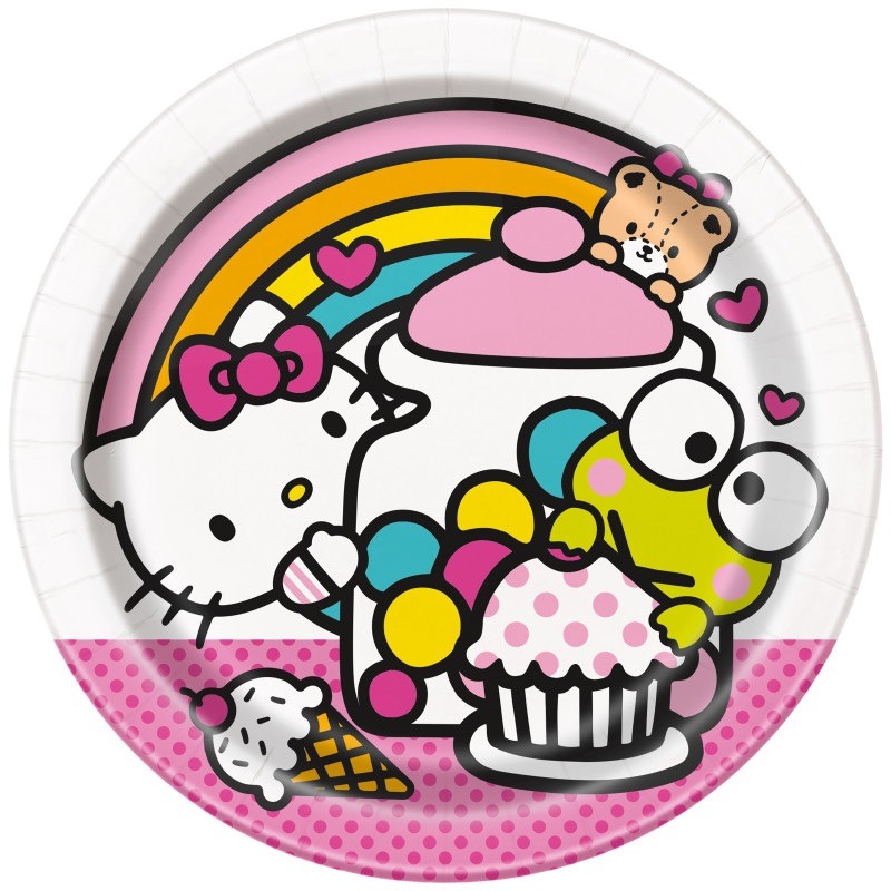 Hello kitty 7in round plate 8ct-2.99 Hello kitty paper plate - Image 1