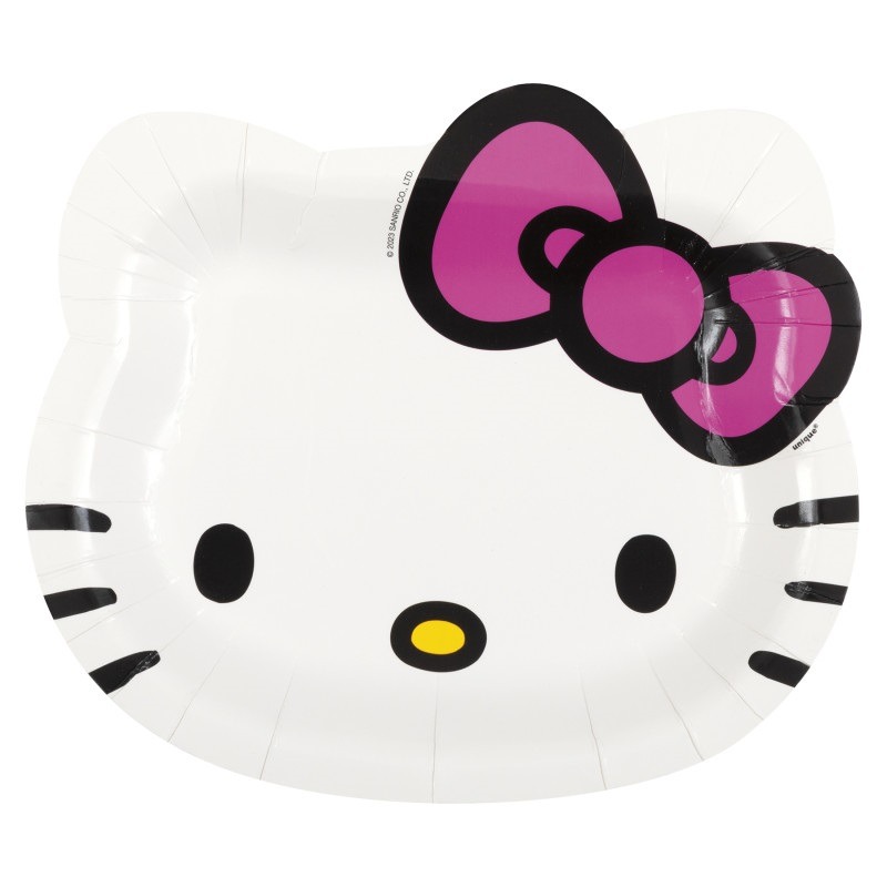 Hello kitty face shaped 8in plate 8ct-5.29 Hello kitty paper plate - Image 1