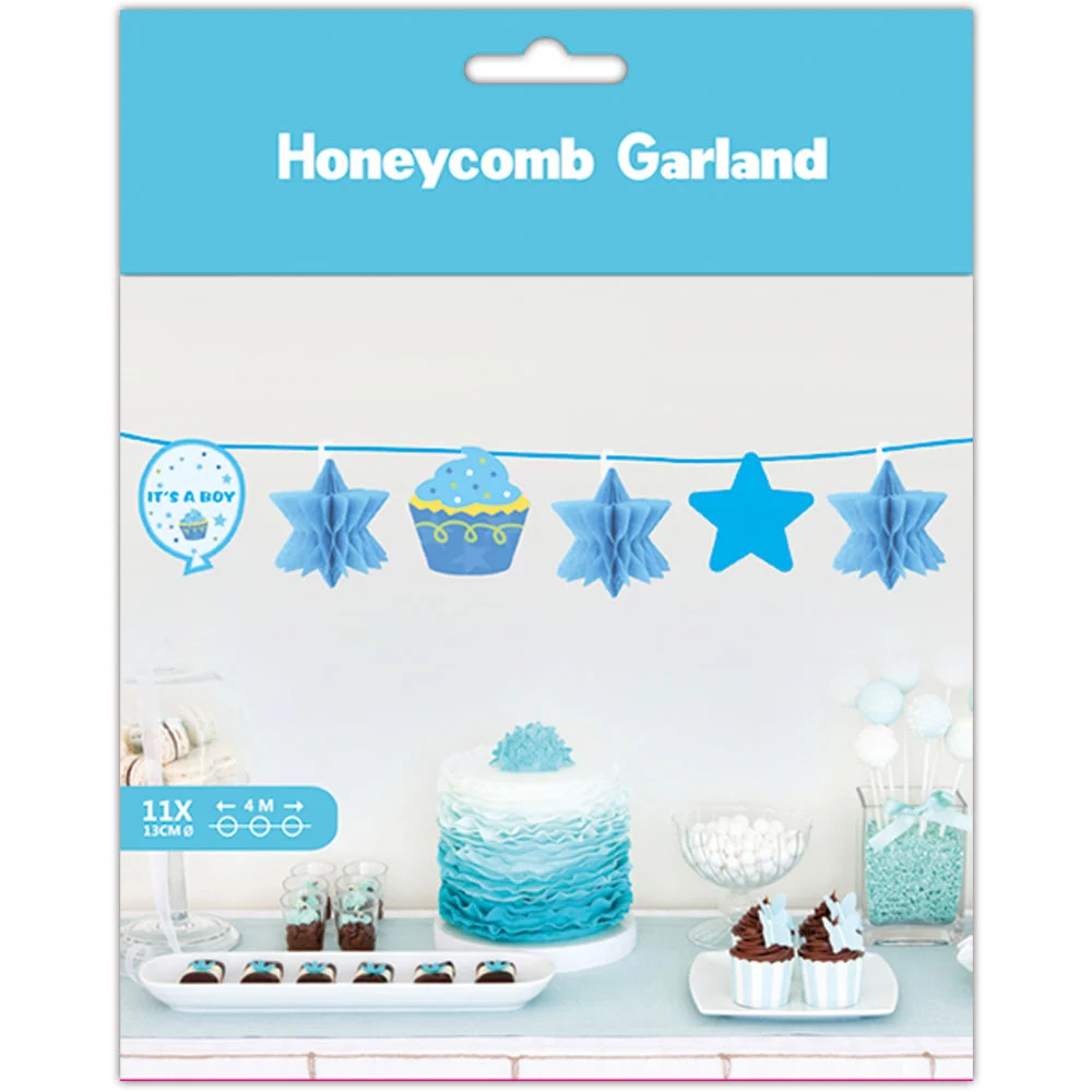 Honey comb garland blue 13.3ft3.49 Honeycomb garland blue 13.3ft. - Image 1