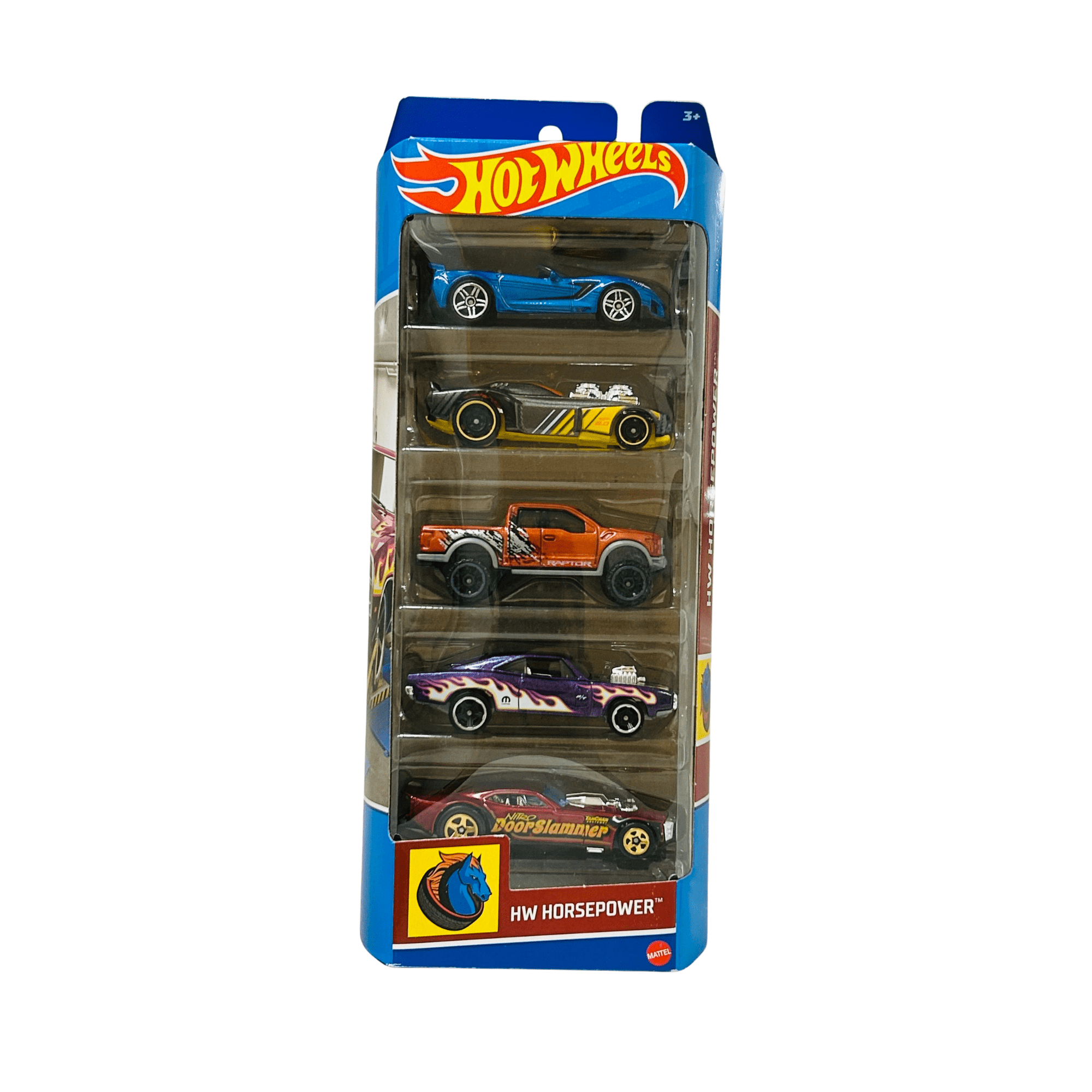 Hot wheels horsepower 5pk Hot wheels horse power car 5pk. - Image 1