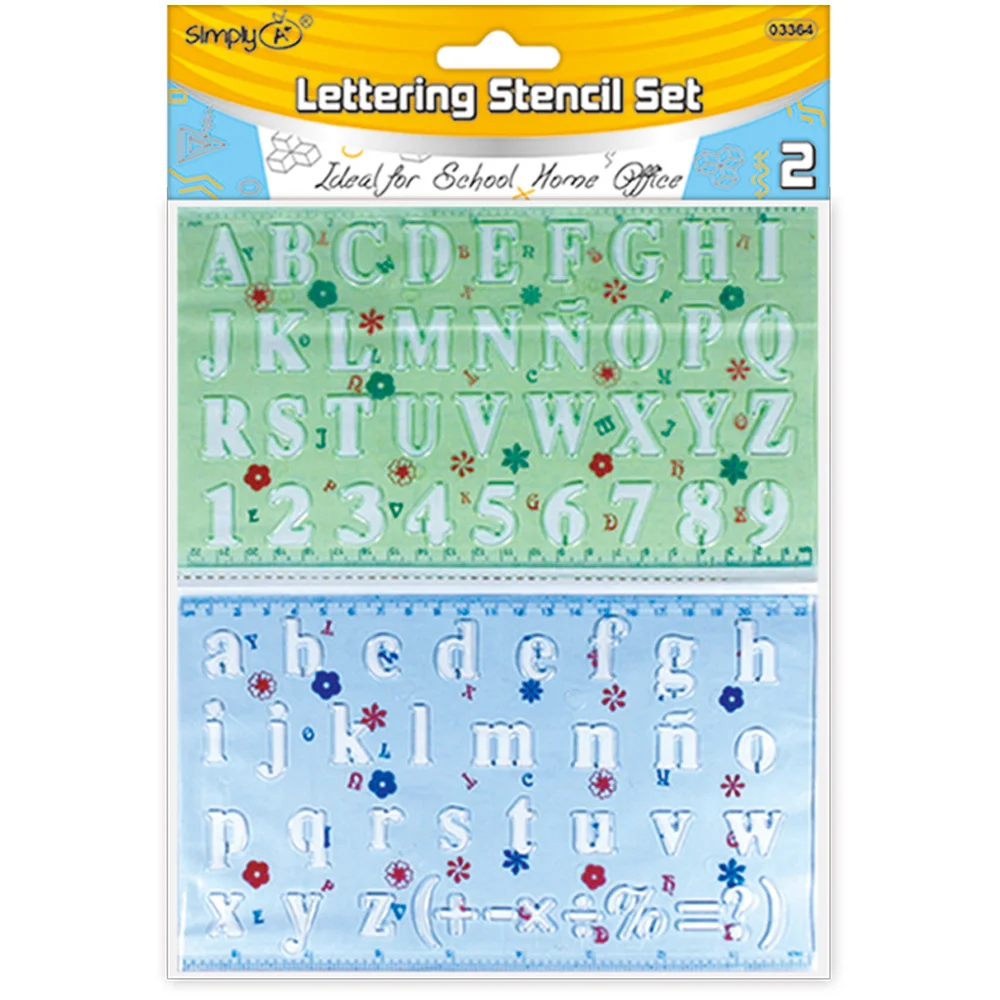 Lettering stencil ruler set 2ct-1.25 Lettering stencil ruler set 2ct - Image 1