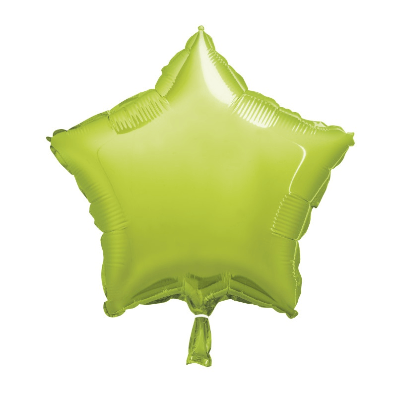 Lime green solid star foil balloon 18inch Solid star foil balloon 18" - Image 1