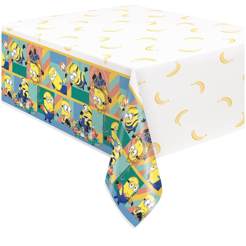 Menion plastic table cover 54in X 84in Minion table cover - Image 1