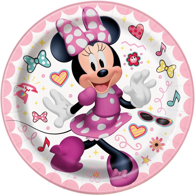 Minnie mouse 6in round plate 8ct Disney Minnie paper plate - Image 1