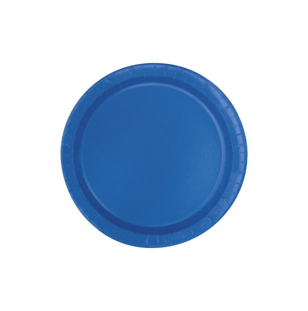 Navy blue round 7in plate 20ct Solid color paper plate 9" 8ct. - Image 1
