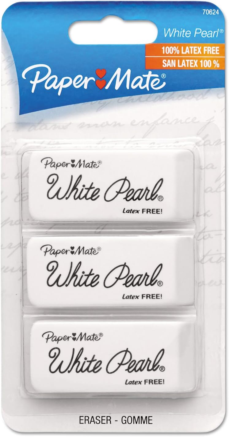 Papermate white pearl eraser 3ct-2.99 Papermate white pearl eraser 3ct - Image 1