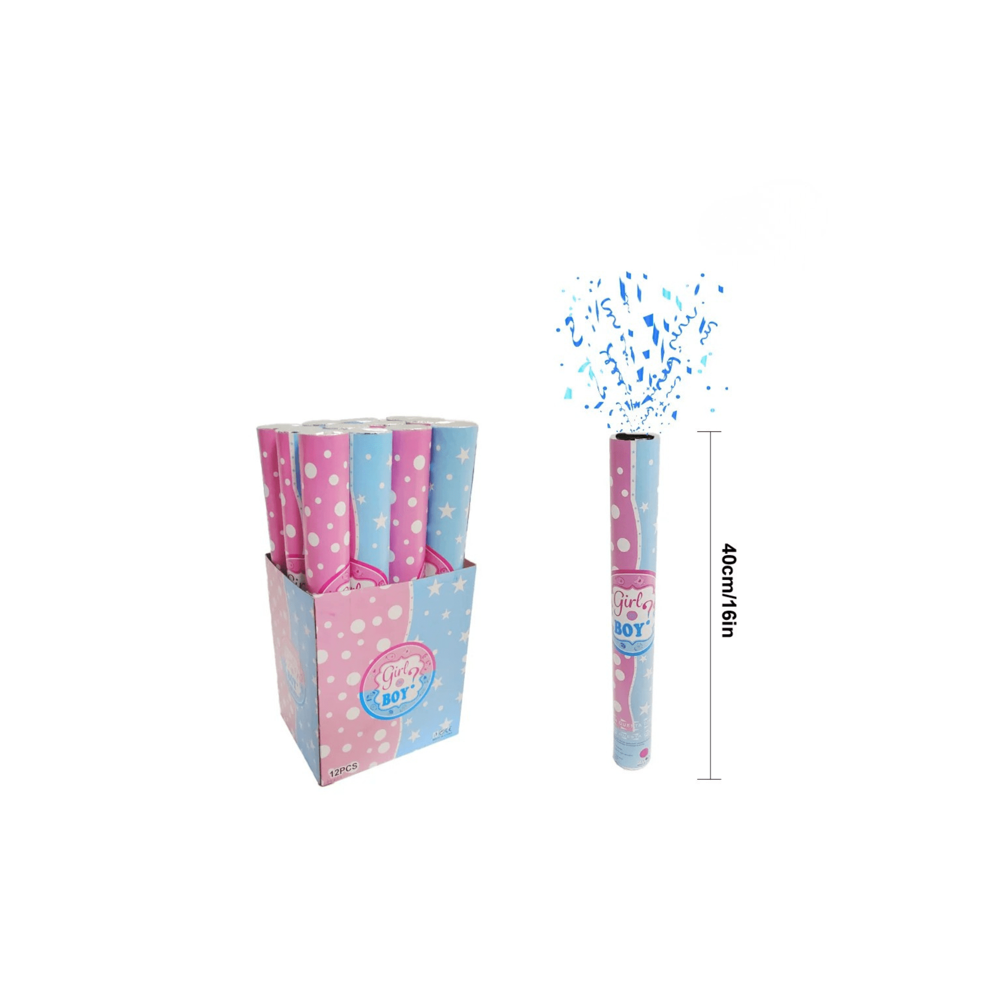 Party popper blue 40cm party popper blue 40cm. - Image 1