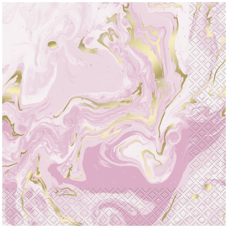 Pink marble napkins 12in X 12in 16ct. Pink marble big napkins - Image 1