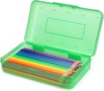 Plastic pencil box blue 8.2in x 4.7in x 2.3in - Image 6