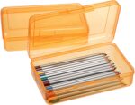 Plastic pencil box blue 8.2in x 4.7in x 2.3in - Image 5