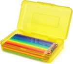 Plastic pencil box blue 8.2in x 4.7in x 2.3in - Image 3