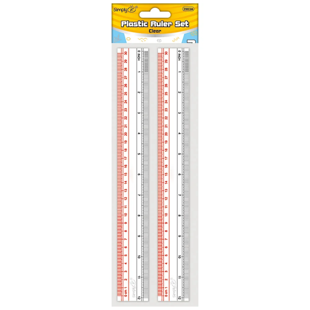 Plastic ruler clear 2ct-1.25 Plastic ruler clear 2ct - Image 1