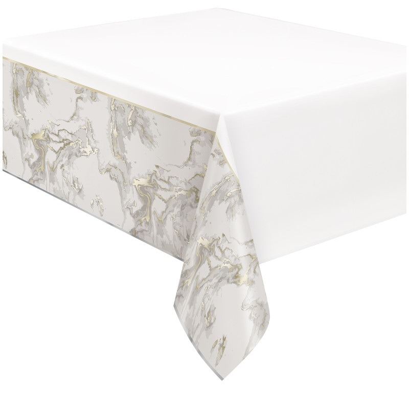 Plastic table cover grey marble 54in X 84in4.99 Table cover grey marble - Image 1