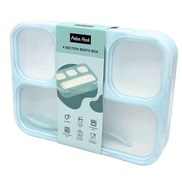Polar pack 4 section kids lunch box light green-16.69 Polar pack 4 section lunch box - Image 1