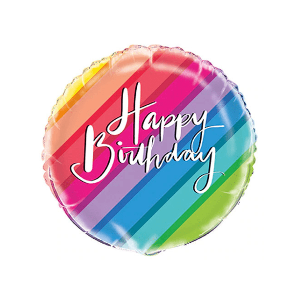 Rainbow happy birthday foil balloon 18inch_$3.99 Rainbow birthday foil balloon 18" - Image 1