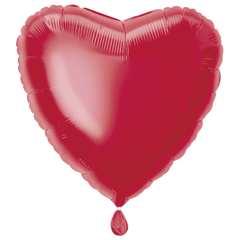 Red heart foil balloon 18in Solid heart foil balloon 18" - Image 1