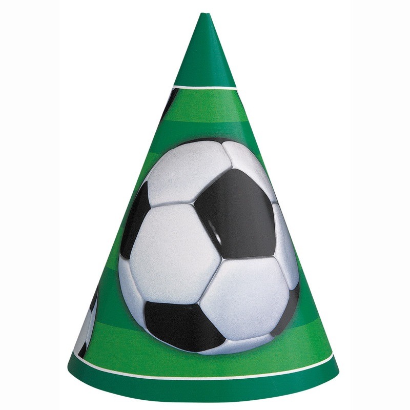 Soccer party hat 8ct.-3.99 Soccer theme party hat 8ct. - Image 1