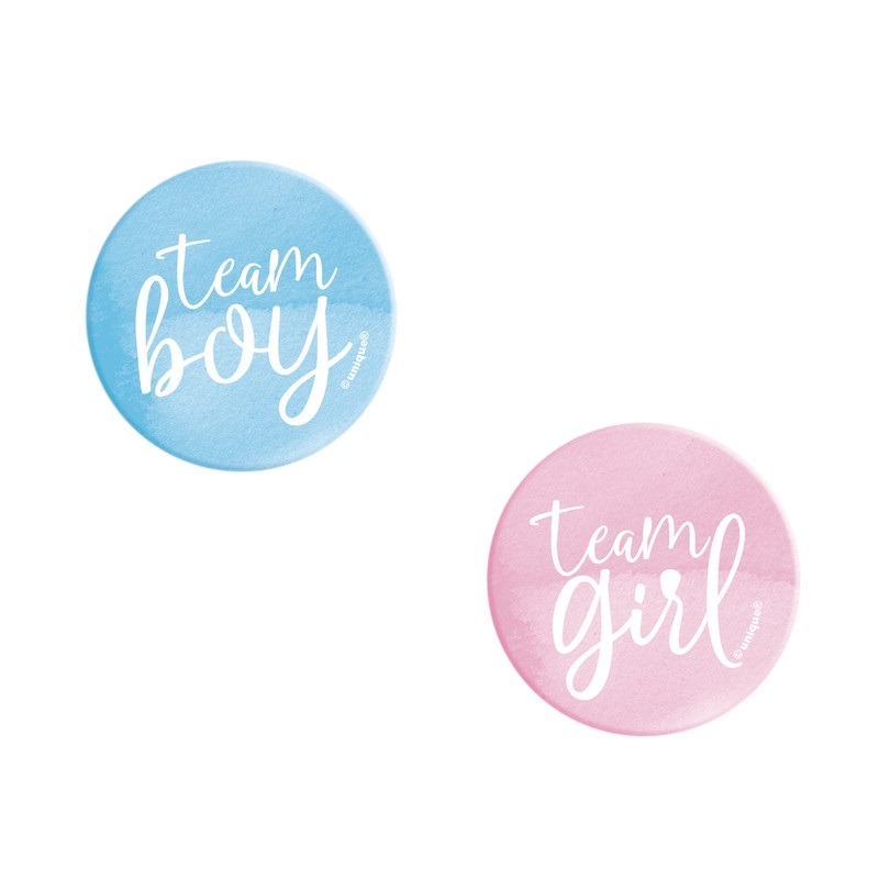 Team boy or girl gender reveal buttons 10ct8.79 Gender reveal buttons 10ct. - Image 1