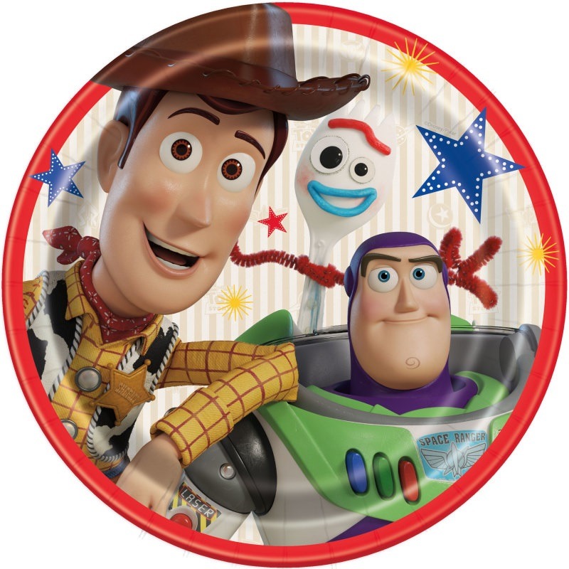 Toy story 4 round 9in plate 8ct Toy story paper plate - Image 1