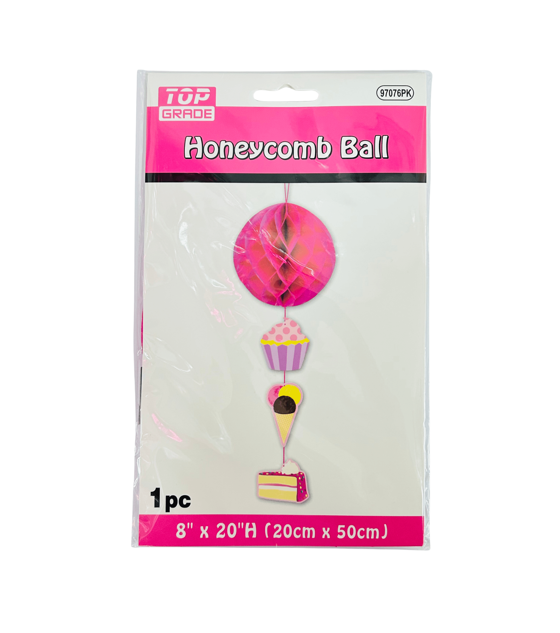 Untitled design (2)2.49 Honeycomb ball 8" light pink - Image 1