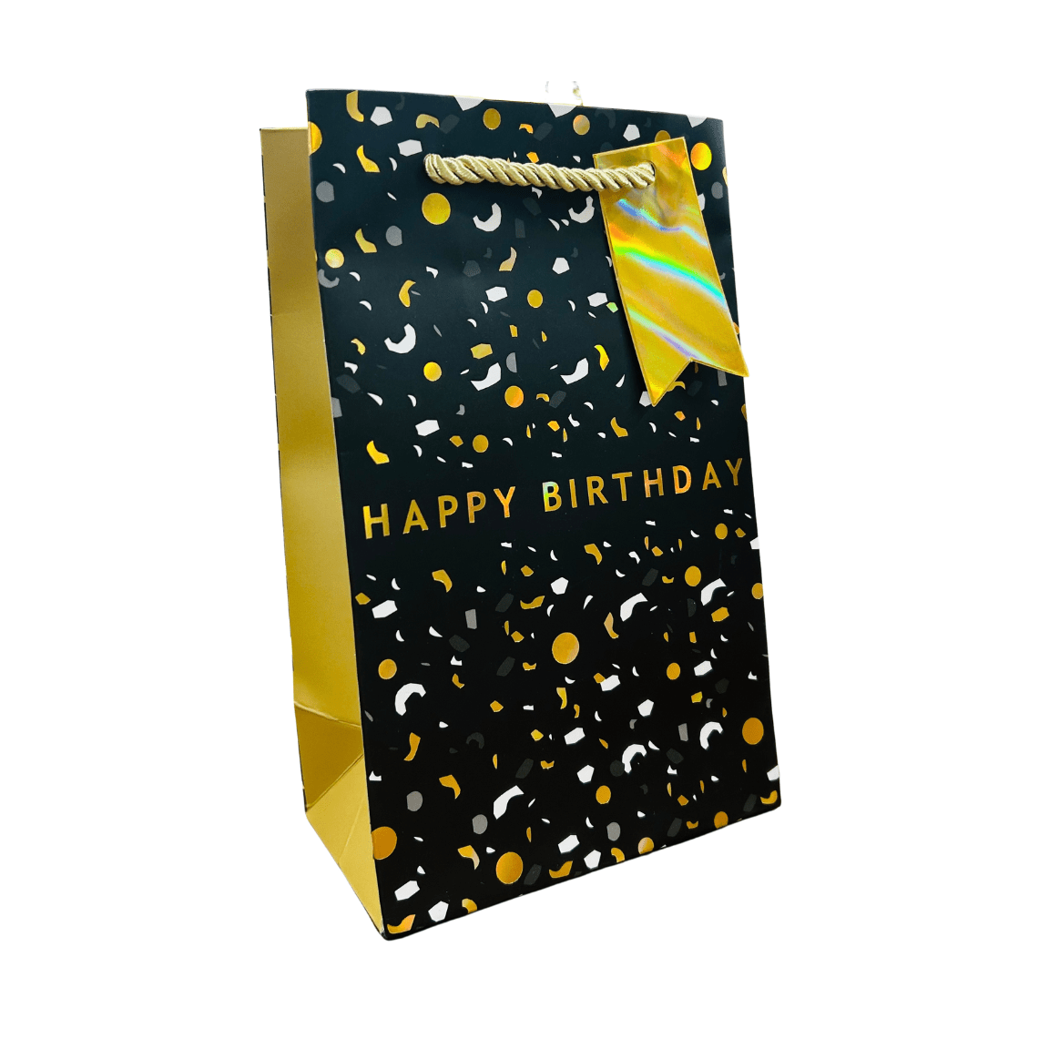 Untitled design (42) Birthday black gift bag - Image 1