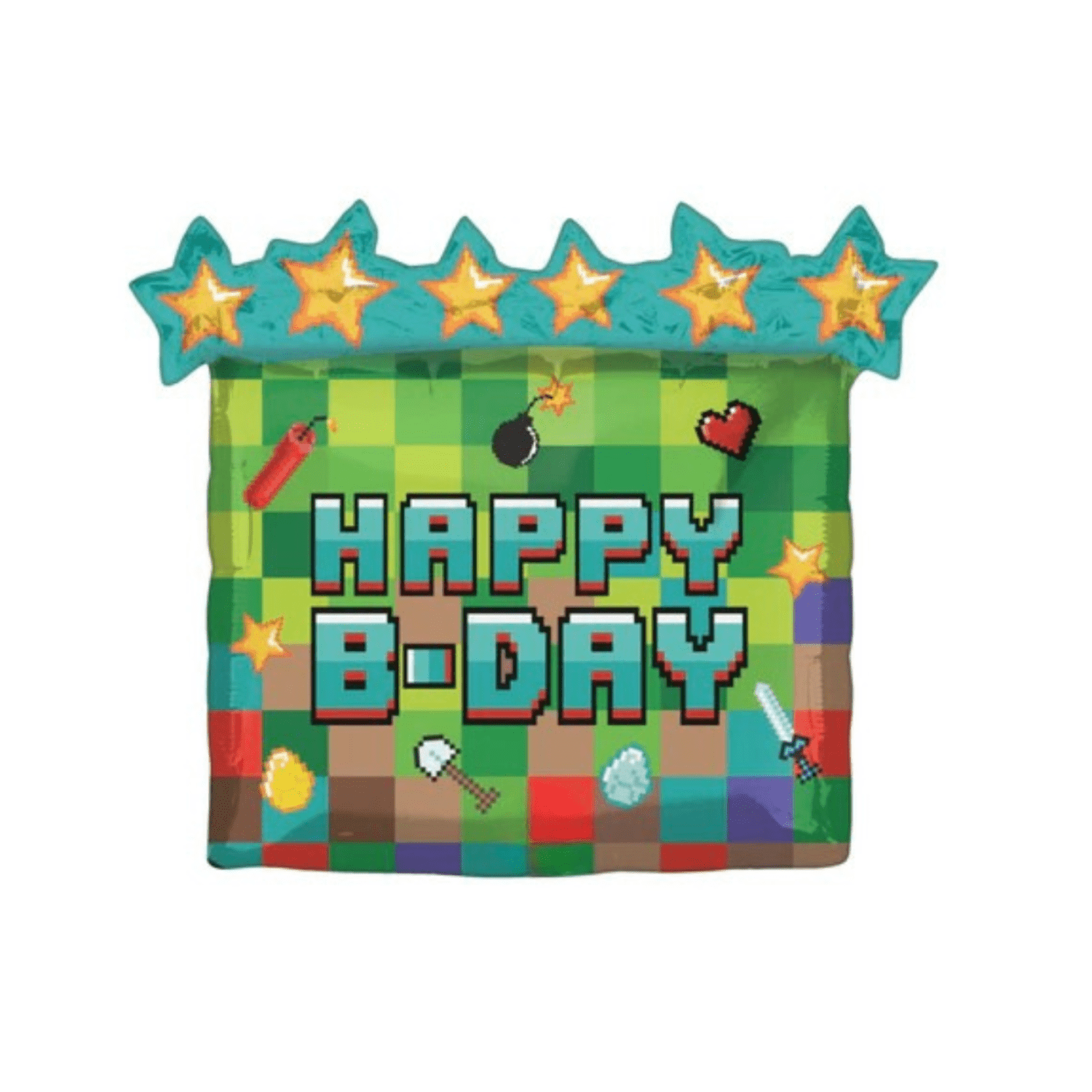 Untitled design (43) Mine craft foil balloon 25" - Image 1