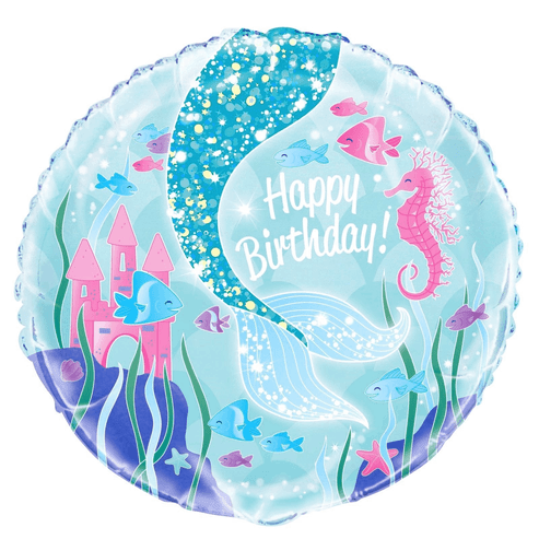be09005b8f917af584bd4a93ca15354f1dafd762_5ca11641-2e58-41d6-a3a9-86b283dd4029 Mermaid birthday foil balloon 18" - Image 1