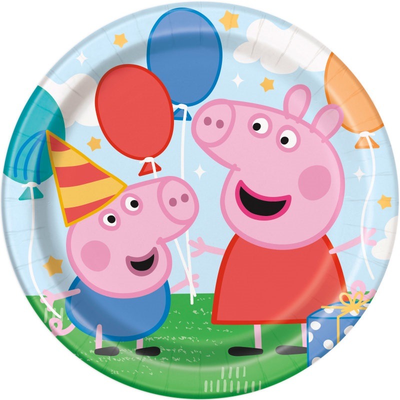 peppa pig round 8in plate 8ct Peppa pig paper plate - Image 1